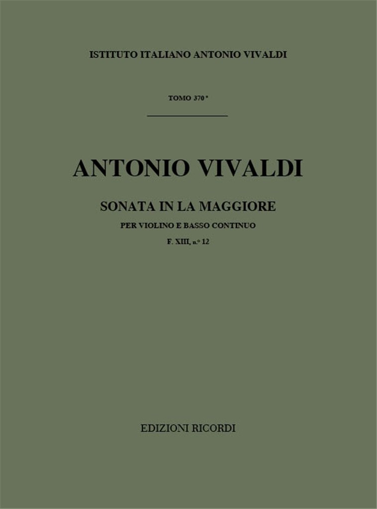 Sonate Per Vl. E B.C.: In La Rv 29